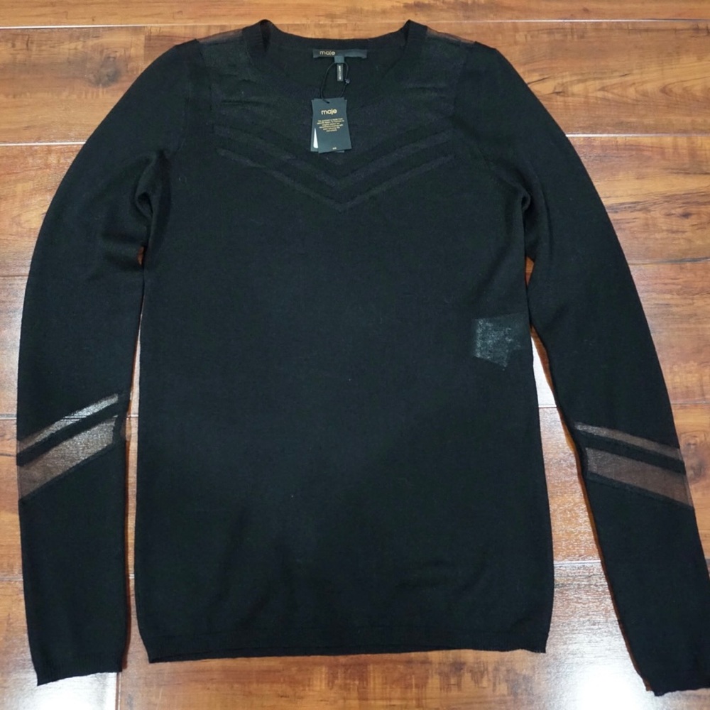 Maje Womens Black Pullover Decolette NWT Size 1